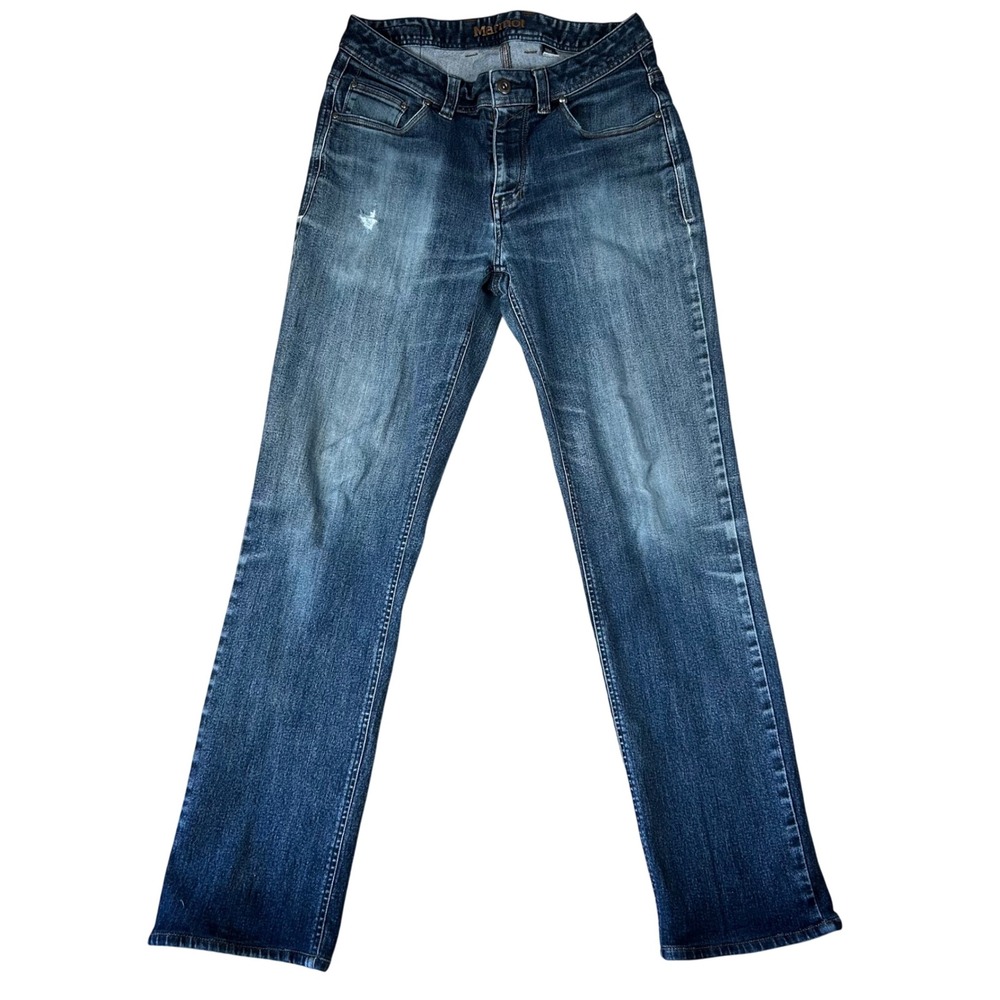 Marmot Mens 30 Medium Wash Straight Leg Stretch Denim Jeans Blue Outdoor Hiking